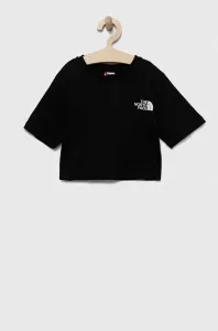 Detské bavlnené tričko The North Face čierna farba, s potlačou #8451278