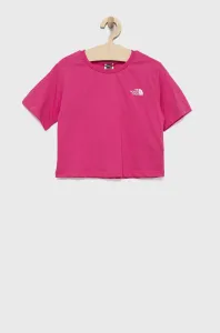 Detské bavlnené tričko The North Face ružová farba, #209998