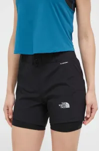 Športové krátke nohavice The North Face dámske, čierna farba, jednofarebné, vysoký pás