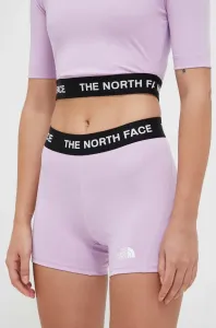 Tréningové šortky The North Face fialová farba, s potlačou, stredne vysoký pás