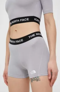 Tréningové šortky The North Face šedá farba, s potlačou, vysoký pás