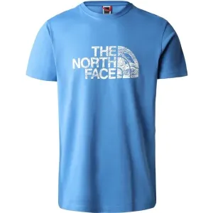 The North Face M S/S WOODCUT DOME TEE Pánske tričko, modrá, veľkosť