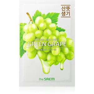The Saem Natural Mask Sheet Green Grape plátenná maska pre rozjasnenie a vitalitu pleti 21 ml