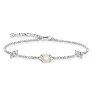 THOMAS SABO strieborný náramok Pearl with stars silver A1978-167-14-L19v