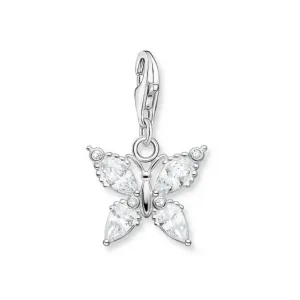 THOMAS SABO strieborný prívesok charm Butterfly white stones 1862-051-14