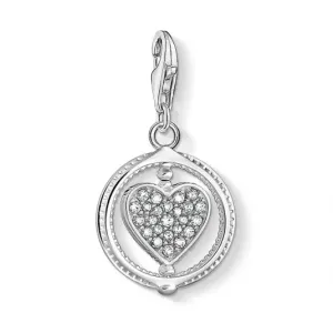 THOMAS SABO strieborný prívesok charm Heart pavé silver 1858-051-14