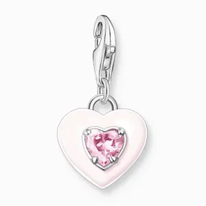 THOMAS SABO strieborný prívesok charm Heart with pink stones 1915-041-9