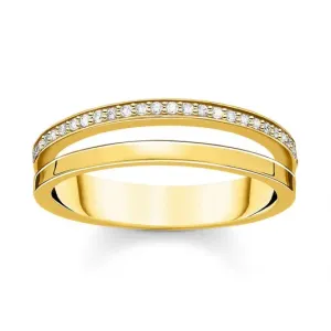 THOMAS SABO prsteň Ring double white stones gold TR2316-414-14 #2646568