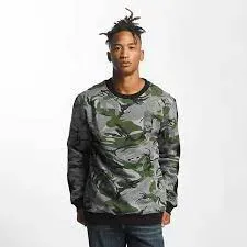 Thug Life Simple Sweat Shirt Black Camouflage - Size:XL