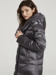 Grey winter jacket hooded coat Tiffi