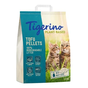 Tigerino Plant-Based Tofu podstielka pre mačky – mliečna vôňa - výhodné balenie: 3 x 11 l (13,8 kg)
