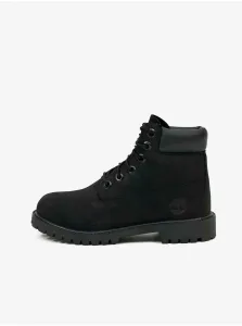 Čierne chlapčenské členkové kožené topánky Timberland 6 In Premium WP Boot #609908