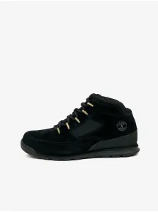 Čierne pánske kožené členkové topánky Timberland Euro Rock Heritage L/F Basic #9287069