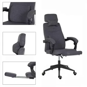 Kancelárska otočná stolička s opierkou hlavy - rôzne farby, tmavosivá #8946260