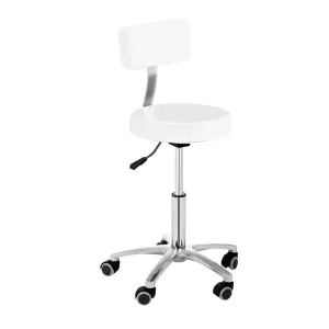 Kozmetická stolička s opierkou, rôzne farby- biela
