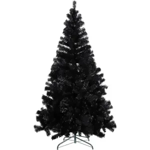 Čierny umelý vianočný stromček, 180 cm 708 vetiev