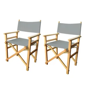 Režisérske stoličky, 2 ks, rôzne farby, sivé