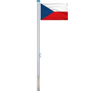 Vlajkový stožiar s českou vlajkou, 90x150 cm