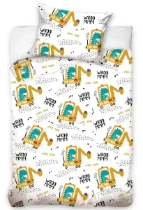 BedTex Detské bavlnené obliečky do postieľky Dino v bagre, 100 x 135 cm, 40 x 60 cm