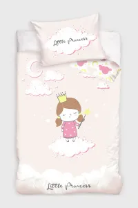BedTex Detské bavlnené obliečky do postieľky Little Princess ružová, 100 x 135 cm, 40 x 60 cm