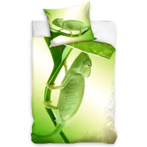 TipTrade s.r.o. Bavlnené obliečky 140x200, 70x90 cm - Zelený Chameleon