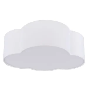 Stropné svietidlo Cloud, textil, 41 x 31 cm, biela