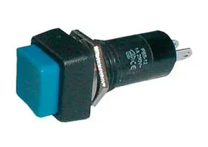 Prepínač tlačidlo štvorec OFF-(ON) 250V/1A modré #3757368