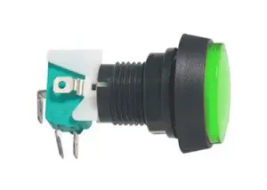 Prepínač tlačidlo okrúhle ON-(ON) 250V/10A s mikrospínačom zelené #3754260