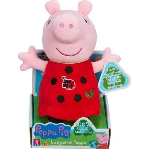 TM TOYS - PEPPA Pig ECO plyšová Peppa 20 cm šaty lienka