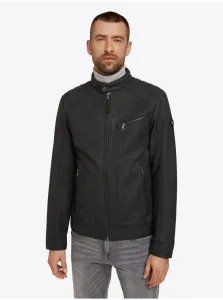 Čierna pánska koženková bunda Tom Tailor - MUŽI #711479