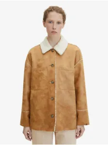 Koženkové, kožené bundy pre ženy Tom Tailor - svetlohnedá #616503
