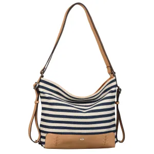 White-Blue Striped Crossbody Handbag/Backpack Tom Tailor Nia - Women