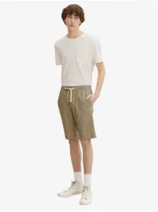 Khaki Men's Linen Annealed Shorts Tom Tailor Denim - Mens