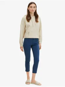 Dark Blue Women's Shortened Slim Fit Jeans Tom Tailor Alexa - Women #666053
