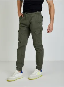 Voľnočasové nohavice pre mužov Tom Tailor Denim - tmavozelená