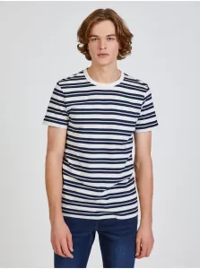 Blue-White Men's Striped T-Shirt Tom Tailor Denim - Men's #703132