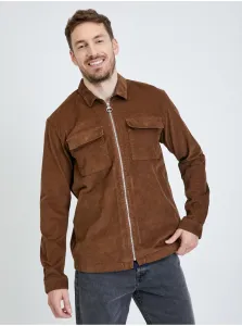 Brown Men's Corduroy Outerwear With Tom Tailor Denim Zipper - Men's #617135