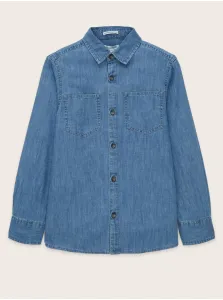 Modrá chlapčenská džínsová košeľa Tom Tailor