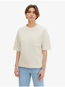 Cream Women's Basic T-Shirt Tom Tailor - Women #666271