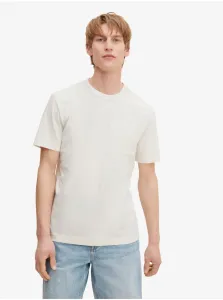 Krémové pánske basic tričko s vrecúškom Tom Tailor #666433