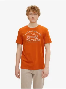 Tričká s krátkym rukávom pre mužov Tom Tailor - oranžová #625543