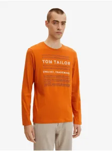 Tričká s dlhým rukávom pre mužov Tom Tailor - oranžová #638542