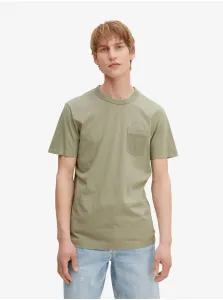 Khaki Mens Basic T-Shirt with Tom Tailor Pocket - Men #666406