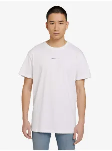 Bavlnené tričko Tom Tailor biela farba, s potlačou