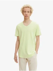 Bavlnené tričko Tom Tailor zelená farba, jednofarebné