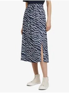 Dark Blue Women Patterned Midi Skirt Tom Tailor Denim - Women #806804