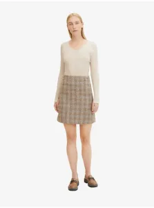 Brown-Grey Plaid Skirt Tom Tailor - Women #613750