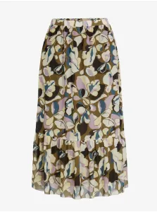 Khaki Patterned Midi Skirt Tom Tailor - Women #649036