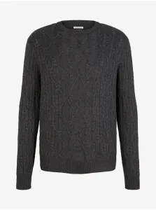 Grey-black men's sweater with Tom Tailor wool - Men