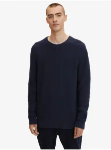 Dark Blue Men's Ribbed Basic Sweater Tom Tailor - Men's #616624